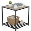 Relaxdays Tavolino Relaxdays, con ripiano HLP: 50x50,5x50,5 cm, Design Industriale, per Soggiorno e Camera, Metallo, Grigio