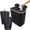 Relaxdays Contenitore per Bottiglie vuote, 140 L, Raccolta Vetro, Nero