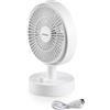 DOMO DO8181 Mini ventilatore da tavolo con USB-C - Ventilatore da tavolo con batteria fino a 8 ore - 10 livelli & brezza naturale - USB-C - oscillazione - Compatto per ufficio - Camera da letto e