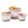 Relaxdays Sacchi per Patate, Set da 3, con Manici, Cotone e Poliestere, Vari Formati, Bianco/Beige