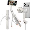 Spigen S582W Selfie Stick Treppiede MagSafe, Bastone Selfie con Telecomando Bluetooth, Estensibile 166,5 cm, Testa 360°, Supporto Magnetico, Anello Universale - Dune Beige