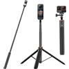 Vkesen Bastone Selfie da 136cm con Treppiede Integrato per Insta 360 X5/X4/X3/ONE X2/ONE X/Ace/Ace Pro/Ace Pro 2/ONE RS (1-Inch 360 escluso), DJI Osmo 360 - Accessori 2 in 1 per insta360