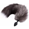 BONDAGERIE® Coda foxy con plug anale in silicone, modello con punta bianca Taglia: L