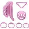 AMAZBEE Kit gabbia di castità maschile Gabbia per pene con ventilazione a nido d'ape e 4 anelli per il pene Dispositivo di castità leggero in resina SM Sex Toy per uomini e coppie