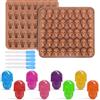 Holzsammlung 1 confezione da 40 stampi in silicone per caramelle, mini teschio, per cioccolato, gelatina, caramelle, cubetti di ghiaccio (colore casuale)