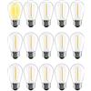Hcnew 15 lampadine di ricambio solari a LED E27 S14, 2700K bianco caldo, 1W pari a 5W, CC 3V lampadine a globo infrangibili e impermeabili per luci fatate, feste, patio, giardino, matrimoni
