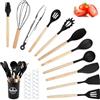 Elsrantor Utensili Cucina(27Pcs), Utensile Mestoli in Silicone da Cucina, Mestolo Set, Lavabile In Lavastoviglie, con Secchio Portaoggetti, Silicona Resistente a Altas Temperaturas y al Calor