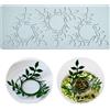 XiaoShenLu Silicone Fondante Pizzo Mat, Zucchero Craft Stampo di Impressione Torta commestibile Cucina Molecolare Decorazione, 3 fori Foglia Corona