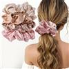 Lolalet 4 Pezzi Scrunchies per Capelli Seta Grande, Elastici Capelli Seta per Donna e Ragazze -Stile D