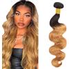Lakaisa Body Wave Human Hair Bundles 1B27 Blonde Ombre Human Hair Extensions Capelli Naturali Umani Donna Extensions Sew in Hair Single Bundle Real Hair Low Shedding for Woman 28 Pollici