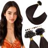 Elailite Extension Capelli Veri Cheratina 200 Ciocche 100g U Tip Hair Naturali Indiani 45cm #2 Marrone Scuro