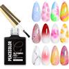 PEACECOLOR Blooming Gel, 15ml Clear Smalto Semipermanente per Unghie per Effetto Spalmato Effetto Marmo Pietra Naturale Fiori Acquerello Fai da te Nail Art