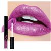 Lestpola Rossetto liquido metallizzato, rosa altamente pigmentato, lucidalabbra glitterato, impermeabile a lunga durata, formula leggera, non-stick Cup Lip Tint Gloss, stage labbra, trucco per donne e ragazze