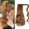 Gairyan 50cm Coda Capelli Extension Coda di Cavallo Mossi Posticci per Capelli Wrap Around Ponytail Extension Finta Estensione Sintetici Ondulati Ricci Lunghi per Donna, Biondo scuro