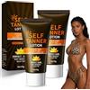 HOUSN Crema Autoabbronzante 2 x 50g, Autoabbronzante Viso e Corpo Idratante con Vitamina E, Abbronzante Viso Senza Sole, Lozione Autoabbronzanti Corpo Effetto Naturale per Pelle Morbida e Tono Uniforme