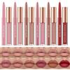 HQDA Set di 12 rossetti Liquid Lipstick Lipliner Set di matite rossetto opaco Nudo a lunga durata Non sbiadisce Rimani acceso 24 ore Rossetto liquido di trucco Lucidalabbra rosse (Set C)
