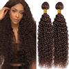 Lakaisa Curly Wave Capelli Naturali Umani Donna Extensions Human Hair Bundles Sew in Hair Chocolate Brown Real Hair Extensions 2 Bundles Unprocessed Minimal Smell for Woman 30 30 Pollici