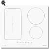 Karienvir Piano cottura a induzione bianco, piano cottura elettrico 60 cm 4 zone, spina piano cottura a induzione, livello di potenza 9, piano cottura con mantenere caldo, Boost, zona flessibile