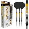 WINMAU Exion - Set di freccette professionali al 90% in tungsteno, tecnologia Switch Point, fusti paralleli onice e oro, 2 punti intercambiabili (onda e liscia), sistema di cambio rapido | Disponibile