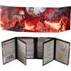 iPEAU DND DM Screen pittura a olio effetto rilievo 8 pannelli con 2 tasche cancellabili a umido oscillanti e fogli per trucchi Dungeon Master Accessori Dungeon Master Dungeons and Dragons 5e Schermo GM D&D