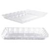MATANA 6 Grandi Vassoi da Portata Rettangolari in Plastica Trasparenti per Finger Food, Aperitivo - 32x24cm - Buffet, Matrimoni, Compleanni, Feste - Resistenti e Riutilizzabili