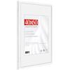 HIMEETIME® 1x Cornice per foto 40x60 cm,Legno di quercia,Bianco,Passepartout 30x40cm,Cornice 40x60 con Vetro artificiale infrangibile- Cornice per Grande Quadro,Poster-Solo esposizione da parete