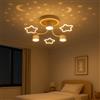 Epochglo Lampada da Soffitto per Cameretta 60CM, Plafoniera LED Bambini con Telecomando, Design Cielo Stellato & Proiezione Luna, 3000K-6500K Dimmerabile, Timer, Lampada Soffitto per Cameretta Bambini