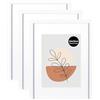 KAIWIN Confezione da 3 cornici 20 x 30 cm, cornice bianca 20 x 30 cm, con passepartout 15 x 20 cm, in legno con vetro acrilico da appendere e appoggiare, per foto, poster, puzzle, cornici per poster