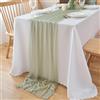 DecorMommt Chiffon Runner Tavola Verde Salvia, Runner Centrini Moderni Per Mobili, Runner da Tavolo Centrotavola Elegante, per Matrimoni Compleanni Feste Picnic Decorazione da Tavolo, 77x300cm