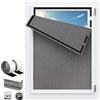 Ovneele Tende Oscuranti Per Interni 100 x 150CM, Tessuto di Lino Tessuto Oscurante Finestra Finestre e Senza Forare Blackout 100% Adatta a Finestre di Qualsiasi Dimensione/Forma Camera da Letto Viaggi-Grigio