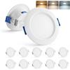 Gr4tec Faretti LED da Incasso per Cartongesso 220V, 4W Faretto LED Interno da Incasso Luce Calda 3000K Luce Naturale 4000K Luce Fredda 6000K, Faretti LED Soffitto Foro 55-68mm per Bagno, Set di 10