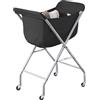 ELYKEN Carrello portabiancheria con ruote, altezza 80 cm, cesto portabiancheria facile da arrotolare con borsa rimovibile, robusto telaio in metallo con 4 ruote e 2 freni ETHLC02B1