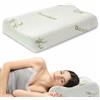 Ali Brothers Cuscino Cervicale Memory Foam per Dormire Ortopedico Aloe Vera Guanciale a Doppia Onda Ideale per Supporto al Collo Ergonomico Traspirante Antirussamento Anallergico Federa Bamboo Lavabile