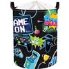 Clastyle Ceste Biancheria Gioco Cestino Giocattoli Vestiti Impermeabile per Ragazzo Ragazza Cestino Portaoggetti per Bagno Cameretta Bucato, Nero, 36x45 cm