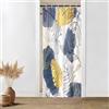 Uiiooazy Tenda Doccia Antimuffa, Tenda da Doccia Piccola 90x180cm Blu Navy Boho Chic Tropicale Astratta Foglie di Palma Tende da Bagno Tessuto Lavabile Impermeabile Tende Vasca da Bagno con 6 Anelli