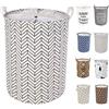 LessMo 19,7 con Coulisse Portabiancheria Bagagli Sorter, Pieghevole Pop-Up Lavanderia Cesti, Impermeabile Rotonda Cotone Lino