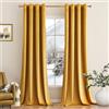 MIULEE Tende Velluto Giallo Senape per Interni Tenda Moderne, Eleganti Tenda per Camera da Letto Salotto e Soggiorno, 2 Pezzi Tende Oscuranti Termiche per Interni Velluto Occhielli L 140 x A 145 CM