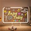 Looklight Cat Lavagna Magica LED DIY per Bambini, Tavoletta Luminosa con Colori, Tavoletta USB Regolabile Cancellabile, Tavoletta Acrilica Trasparente Include 7 Pennarelli Per Ricordi Promozioni