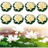 Leonshco 8 pezzi ninfee decorazione artificiale, 10 cm decorazione interna e all'aperto fiore di loto, simulato fiori galleggianti, ninfee per la decorazione stagno , per cortile / acquario / scena di ruscello