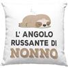 Vulfire Nonno Federa per cuscino Regalo uomo compleanno originale Idee Regali per lui per Natale festa dei nonni, L'angolo russante di Nonno - senza Imbottitura (40_x_40_cm, Bianco)