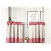 Daliena Set di 2 Tendine a Quadri per Bistrot, Tenda Corta in Stile Rustico con Aspetto Lino, Tenda da Cucina in Stile Rustico, Tendina Retrò Vintage per Piccole Finestre (LxA 70x60cm) Rosso 2 pezzi