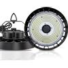 Amdelne Faretto LED UFO 200W 34000lm, Lampada Officina LED 5000K Bianco Freddo, 90° Angolo del Fascio Lampada Garage, Highbay light Impermeabile IP65 per Magazzino/Campi Sportivi/Cantina/Palestra