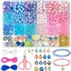 Redamancy 625 Pcs Perline per Braccialetti, Kit per Fare Braccialetti, Kit Braccialetti Fai Da Te, Set per Fare Braccialetti, con Filo Elastico e Forbicine