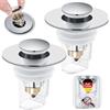 Dachiy Tappo Lavandino Universale Pop-Up, 32-42mm | Con Filtro Anti Clogging, Accessori Per Filtro Di Scarico, Per Bagno, Cucina, Vasca