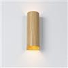 Alpinaluz Applique da Parete Up & Down con 2 Attacchi GU10, Design Cilindrico in Metallo, Lampada Decorativa da Interno per Corridoio, Camera e Soggiorno, IP20 (Effetto legno)