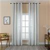GIRASOLE HOME® Coppia Tende Filtranti Semi Trasparenti Effetto Lino Tenda a Righe Verticali per Interni con Occhielli 2 Pannelli 140x275cm (Grigio + Celeste)