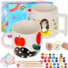 Vuxava Kit Tazze da Dipingere - Set Ceramica Fai da Te con Colori e Pennelli - Tazza Personalizzabile per Adulti & Bambini - Idea Regalo Creativa per Compleanno o Natale