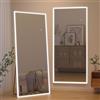 CASSILANDO Specchio a figura intera con luci a LED, 165 x 60 cm, specchio da pavimento autoportante, specchio da parete, colore dimmerabile e regolazione della luminosità per camera da letto, LED,