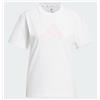 Adidas W Sc Gingham T White Tshirt Bianco Logo Triang Rosa Donna