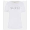 Guess Ss Cn Guess Studs Script Tee Pure White T-Shirt M/M Donna